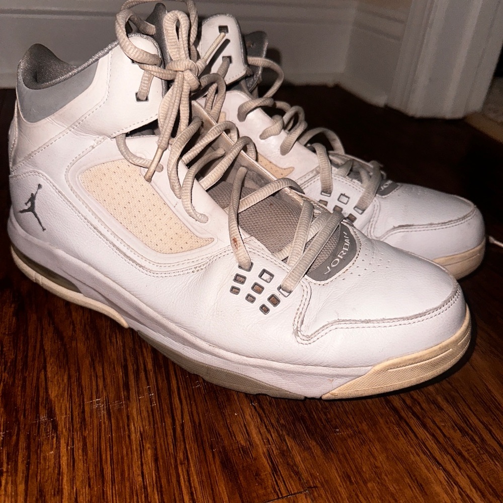 White and Gray Air Jordan Sneakers